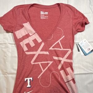 Nike Dri-FIT Texas Rangers Women's Slim Fit Shirt Red White XS
